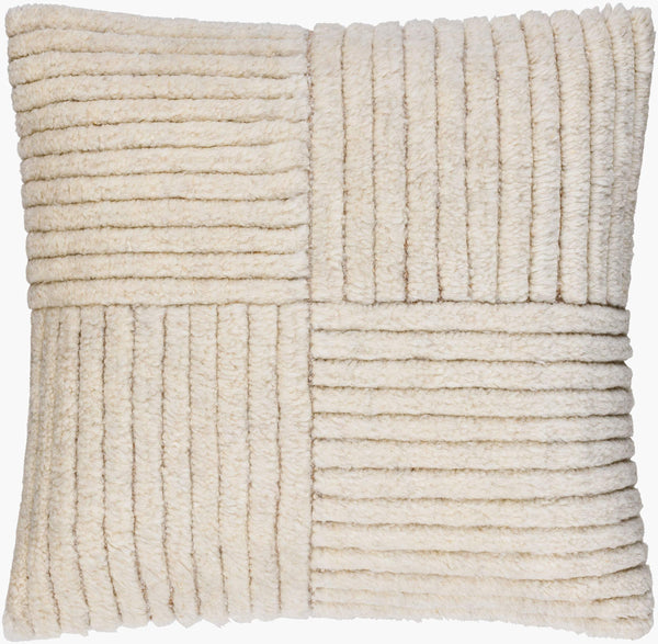 Surya Tunisia Modern Accent Pillow - 18"X18" Cotton-wool Blend, Elegant Home Decor, Easy Care Design Ivory Wool,Cotton,Cotton Tui001-1818d