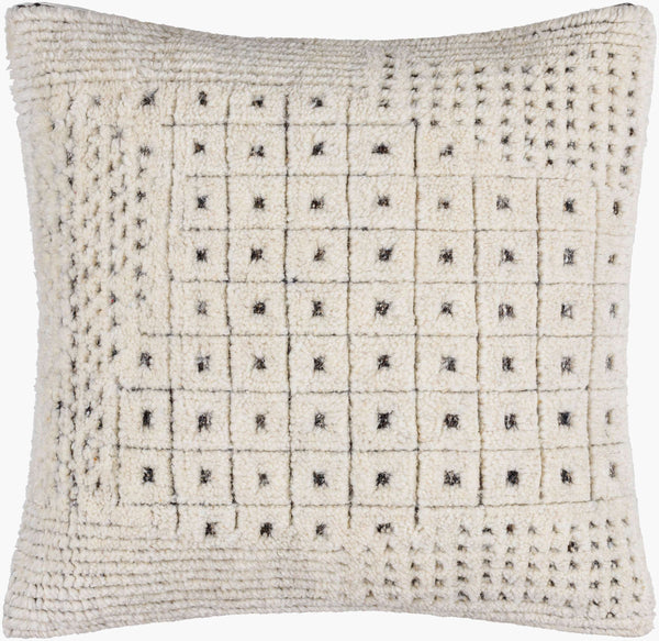 Surya Tunisia Modern Accent Pillow - 18"X18" Cotton-wool Blend, Elegant Home Decor, Easy Care Design Ivory Wool,Cotton,Cotton Tui002-2222d