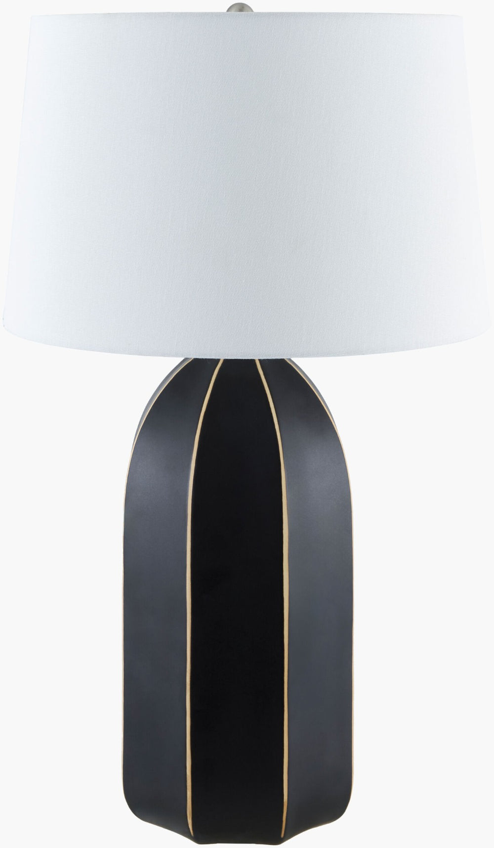 Livabliss Tullich Ceramic Art Deco Table Lamp with Linen Shade for Ambient Living Room Glow TUL-001