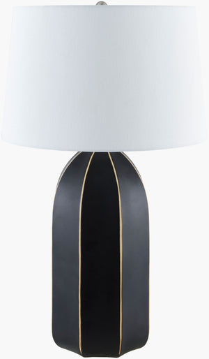 Livabliss Tullich Ceramic Art Deco Table Lamp with Linen Shade for Ambient Living Room Glow TUL-001