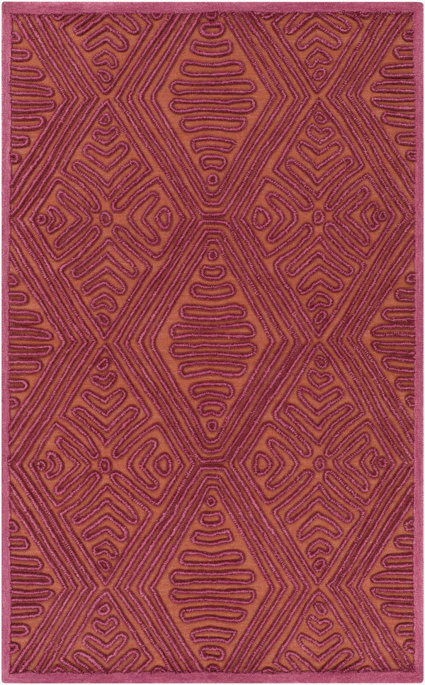 Surya Tulemola 2' X 3' Handmade Wool Rug - Modern Low Pile Design For Stylish Home Decor, Durable & Charming Burnt Orange Wool Tul4001-576