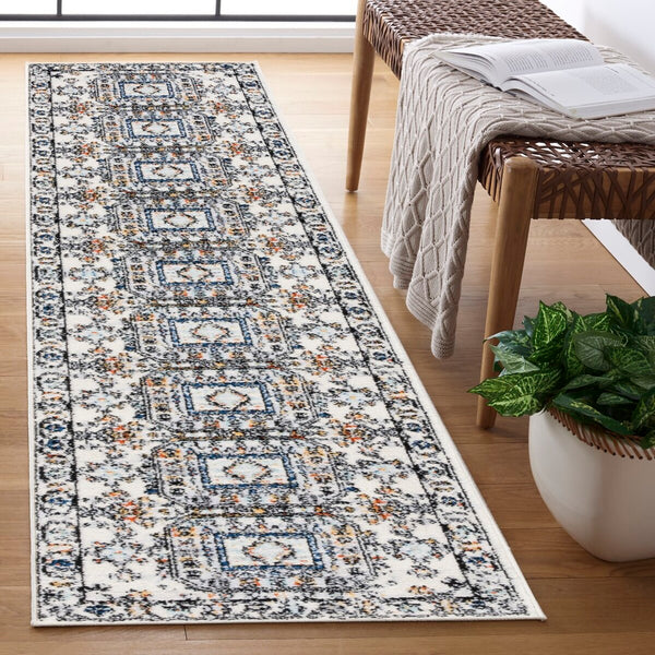 Safavieh Tulum 660 Power Loomed  Rug Ivory Grey / Blue Rust TUL660A-7R