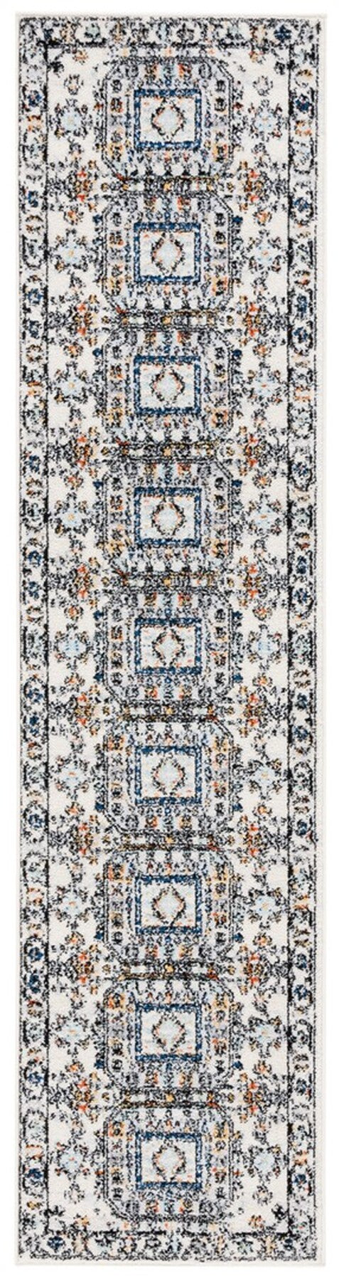Safavieh Tulum 660 Power Loomed  Rug Ivory Grey / Blue Rust TUL660A-7R