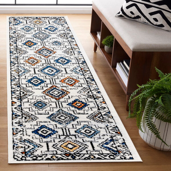 Safavieh Tulum 662 Power Loomed  Rug Ivory Grey / Blue Rust TUL662A-8