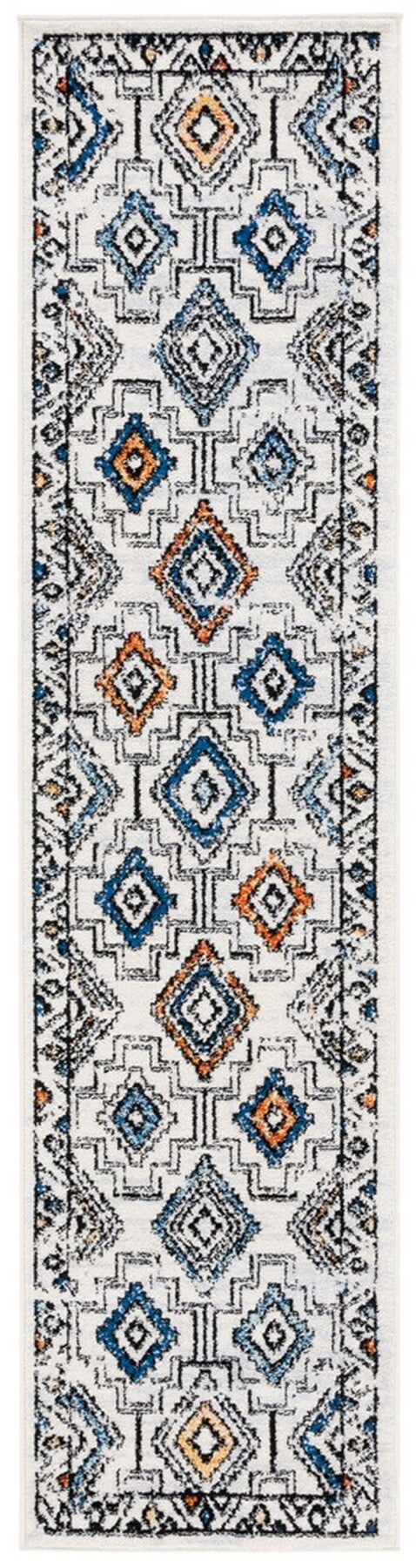 Safavieh Tulum 662 Power Loomed  Rug Ivory Grey / Blue Rust TUL662A-8