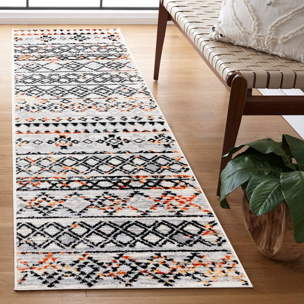 Safavieh Tulum 663 Power Loomed  Rug Ivory Grey / Rust TUL663P-8