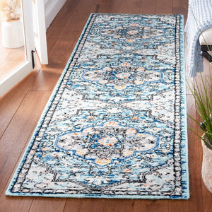 Safavieh Tulum 668 Power Loomed  Rug Blue Grey / Rust TUL668M-9