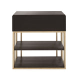 West End Loft Accent Nightstand with Storage Drawer Brown with Tuxedo Finish P361141 Pulaski Furniture