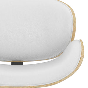 English Elm Marana Adjustable Swivel Bar Stool - Mid-Century Modern Design In White Faux Leather & Chrome Base B136P158935