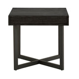 Homelegance By Top-Line Saskai Wood Finish End Table with One Drawer Black MDF