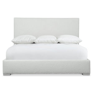 Bernhardt Bernhardt Solaria Fully Upholstered Panel Bed With Dual Headboard Panels And Exposed Ash Feet, Luxe Retro-Modern Appeal Weathered Bone 82"W x 89"D x 58"H K1747