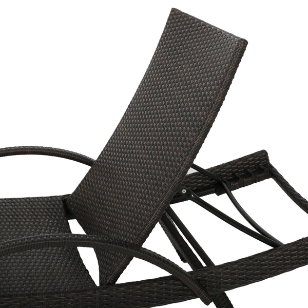 English Elm Christopher Knight Home® - Salem Pe Wicker Chaise Lounge With Adjustable Back, Weather-Resistant Design For Ultimate Comfort 52005.00ARM