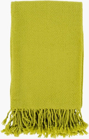 Surya Turner Elegant 50"W X 60"L Throw Blanket - Timeless Style, Soft Acrylic Fabric With Classic Fringe Light Olive Acrylic,Acrylic Tur8401-5060