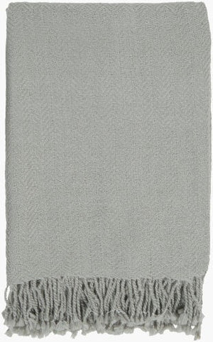 Surya Turner Elegant 50"W X 60"L Throw Blanket - Timeless Style, Soft Acrylic Fabric With Classic Fringe Gray Acrylic,Acrylic Tur8407-5060