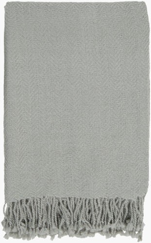 Surya Turner Elegant 50"W X 60"L Throw Blanket - Timeless Style, Soft Acrylic Fabric With Classic Fringe Gray Acrylic,Acrylic Tur8407-5060
