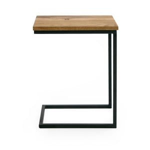 VIG Furniture Turner Aged Oak C-Table For Low Sofas — Compact 12X18x24" Slip-Under Side Table, Matte Black Base VGEDCU304514
