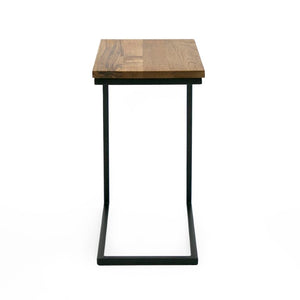 VIG Furniture Turner Aged Oak C-Table For Low Sofas — Compact 12X18x24" Slip-Under Side Table, Matte Black Base VGEDCU304514
