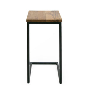 VIG Furniture Turner Aged Oak C-Table For Low Sofas — Compact 12X18x24" Slip-Under Side Table, Matte Black Base VGEDCU304514