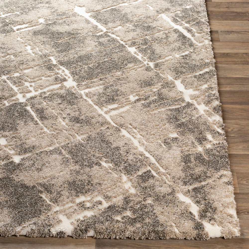 Livabliss Tuscany Area Rug: Stylish Mid-century Modern Design, Durable High Pile, Non-slip Backing & Easy Care White,Light Beige,Dark Brown Polypropylene,Polyester Tus2300-9121