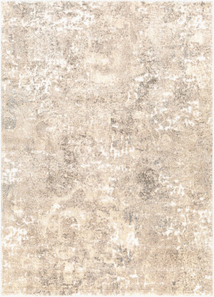 Livabliss Tuscany High Pile Polypropylene Area Rug Mid-century Modern Design for Large Living Rooms Ivory, Aqua 5'3" x 7'3" TUS2304-5373