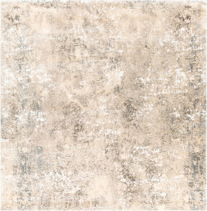 Livabliss Tuscany High Pile Polypropylene Area Rug Mid-century Modern Design for Large Living Rooms Ivory, Aqua 7'10" x 7'10" TUS2304-710SQ