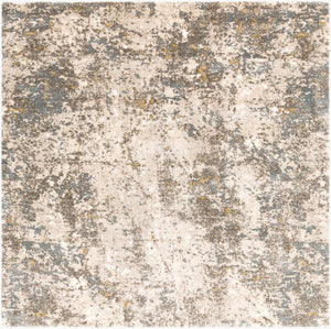 Livabliss Tuscany Machine Woven High Low Pile Area Rug for Living Room Polypropylene Blend White, Dark Bro 7'10" x 7'10" TUS2305-710SQ