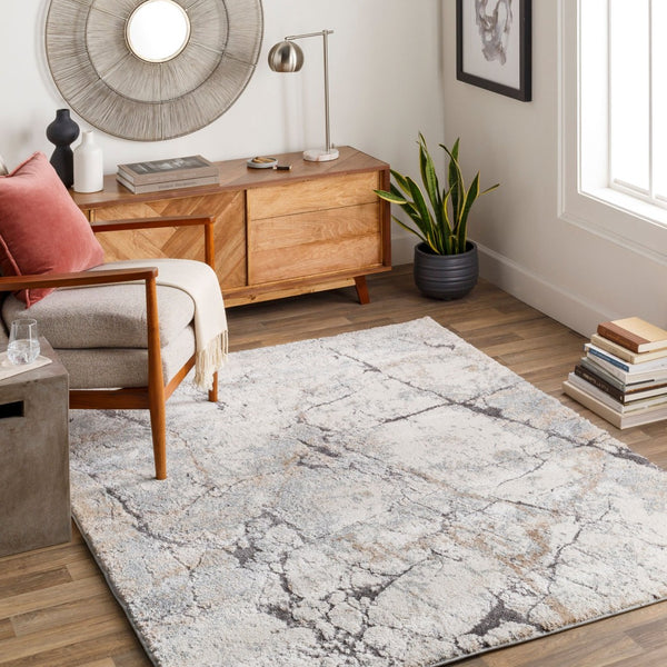 Livabliss Tuscany High Pile Machine Woven Area Rug for Modern Living Room Floor Decor Ivory, Light Be 7'10" x 7'10" TUS2314-710SQ