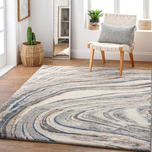 Livabliss Tuscany High Pile Polypropylene Area Rug for Modern Living Room Plush Comfort Ivory, Light Be 6'7" x 9'6" TUS2315-6796