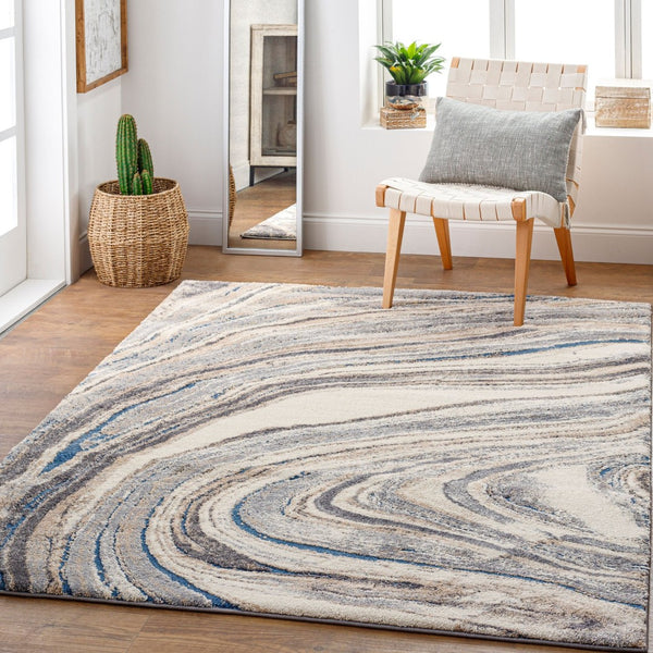 Livabliss Tuscany High Pile Polypropylene Area Rug for Modern Living Room Plush Comfort Ivory, Light Be 6'7" x 9'6" TUS2315-6796