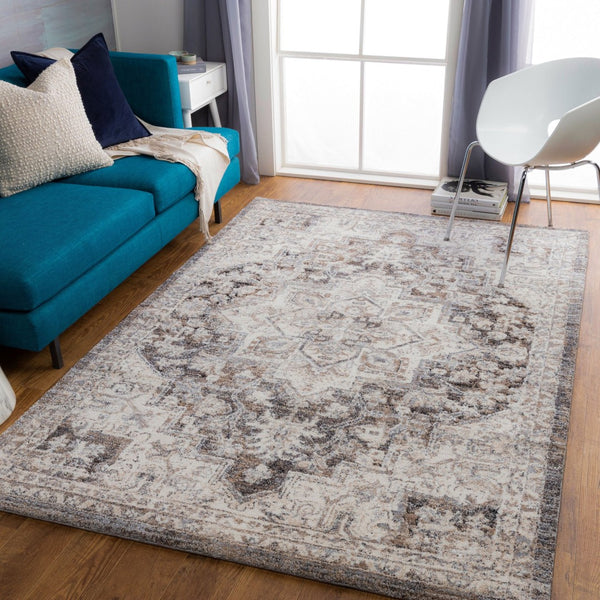 Livabliss Tuscany Traditional Medallion High Pile Area Rug for Formal Living and Dining Rooms Brown, Charcoal 8'10" x 12'2" TUS2318-9121