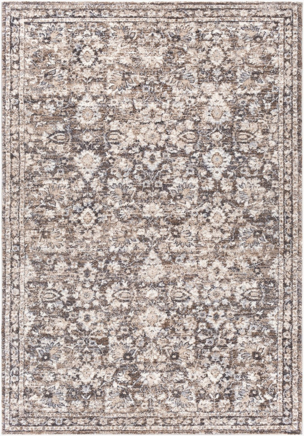 Livabliss Tuscany Traditional High Pile Area Rug Woven Polypropylene for Living Dining Rooms Brown, Charcoal 8'10" x 12'2" TUS2319-9121
