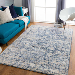 Livabliss Tuscany Traditional Medallion Area Rug High Pile Turkish Woven Living Room Floor Accent Dark Blue, Deni 8'10" x 12'2" TUS2320-9121