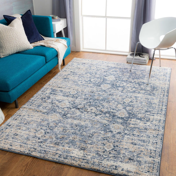 Livabliss Tuscany Traditional Medallion Area Rug High Pile Turkish Woven Living Room Floor Accent Dark Blue, Deni 8'10" x 12'2" TUS2320-9121