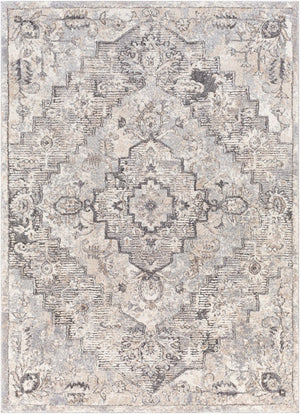 Livabliss Tuscany Traditional High Pile Polypropylene Rug Turkish Crafted for Bedroom or Entryway Gray, Cream 4'3" x 5'7" TUS2321-4357