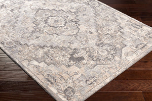 Livabliss Tuscany Traditional High Pile Polypropylene Rug Turkish Crafted for Bedroom or Entryway Gray, Cream 4'3" x 5'7" TUS2321-4357