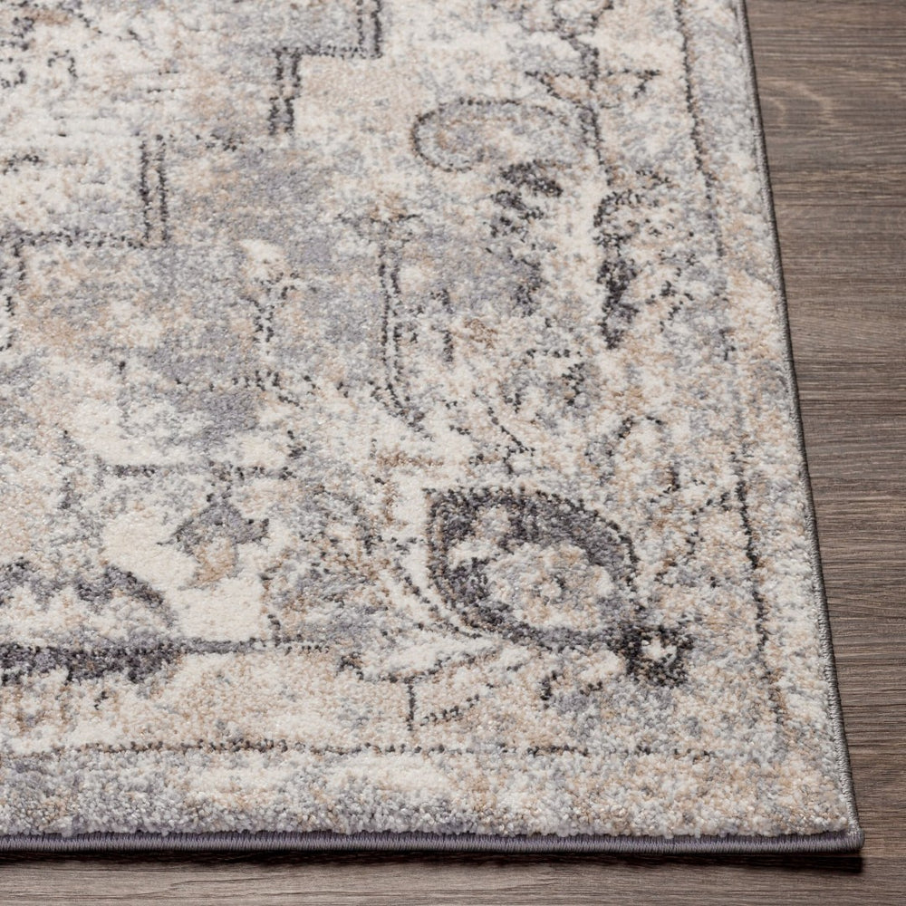 Livabliss Tuscany Traditional High Pile Polypropylene Rug Turkish Crafted for Bedroom or Entryway Gray, Cream 4'3" x 5'7" TUS2321-4357