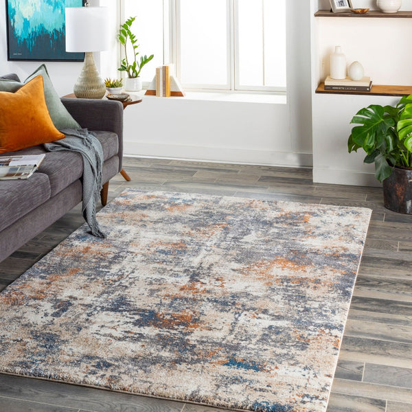 Livabliss Tuscany Plush High Pile Polypropylene Area Rug for Modern and Transitional Living Spaces Cream, Gray 7'10" x 7'10" TUS2325-710SQ