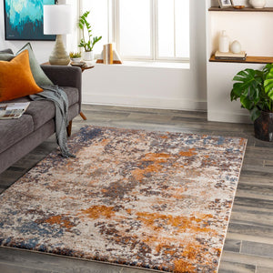 Livabliss Tuscany High Low Polypropylene Area Rug Woven in Turkey for Large Living Rooms Cream, Gray 2' x 2'11" TUS2328-23