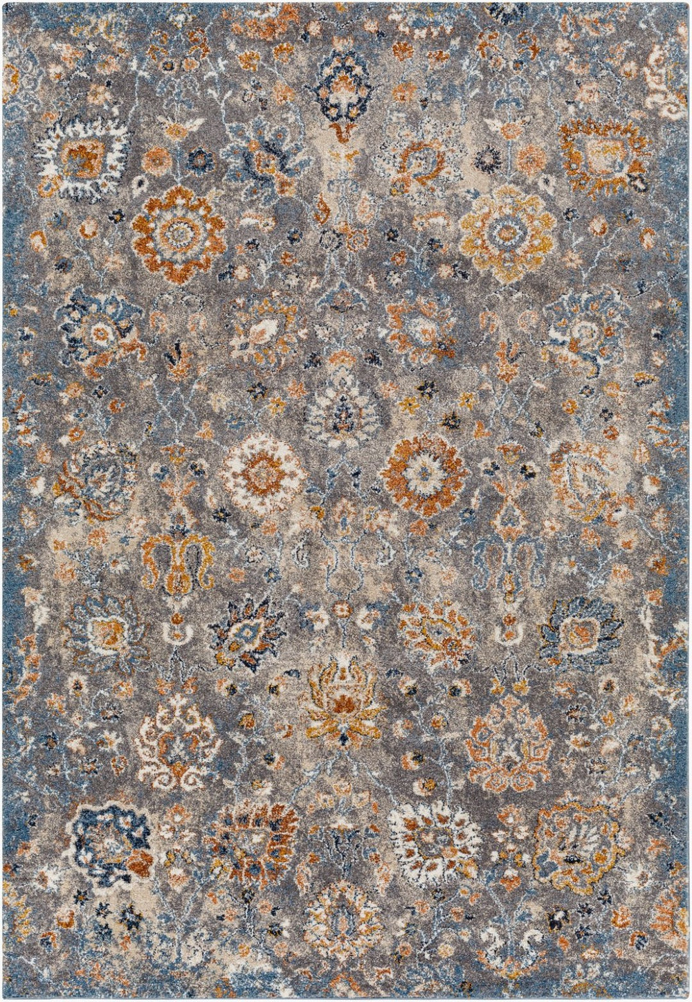 Livabliss Tuscany Medallion Polypropylene High Pile Area Rug for Large Living and Dining Rooms Gray, Light Bei 8'10" x 12'2" TUS2333-810121
