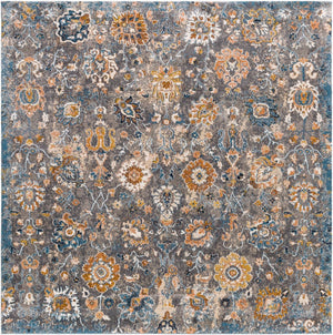 Livabliss Tuscany Medallion Polypropylene High Pile Area Rug for Large Living and Dining Rooms Gray, Light Bei 7'10" x 7'10" TUS2333-710SQ