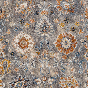 Livabliss Tuscany Medallion Polypropylene High Pile Area Rug for Large Living and Dining Rooms Gray, Light Bei 7'10" x 7'10" TUS2333-710SQ