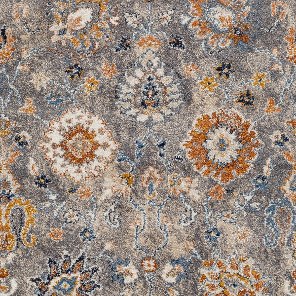 Livabliss Tuscany Medallion Polypropylene High Pile Area Rug for Large Living and Dining Rooms Gray, Light Bei 7'10" x 7'10" TUS2333-710SQ
