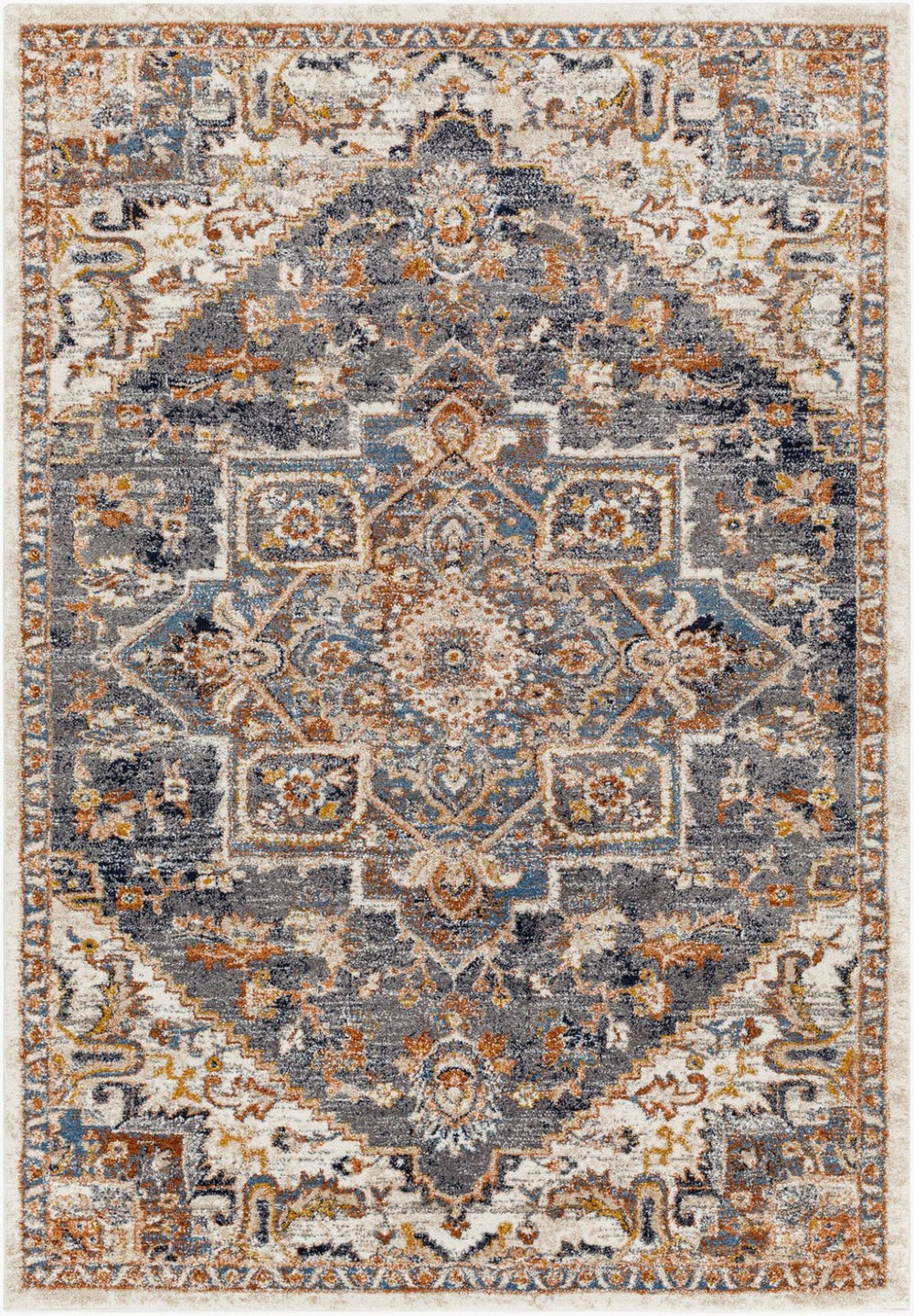 Livabliss Tuscany Traditional Polypropylene High Pile Area Rug Turkish Woven Living Room Accent Cream, Gray 2' x 2'11" TUS2334-23
