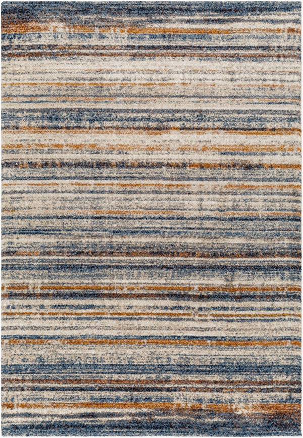 Livabliss Tuscany High Low Polypropylene Area Rug Woven in Turkey for Living Rooms Blue, Brown 4'3" x 5'7" TUS2337-4357