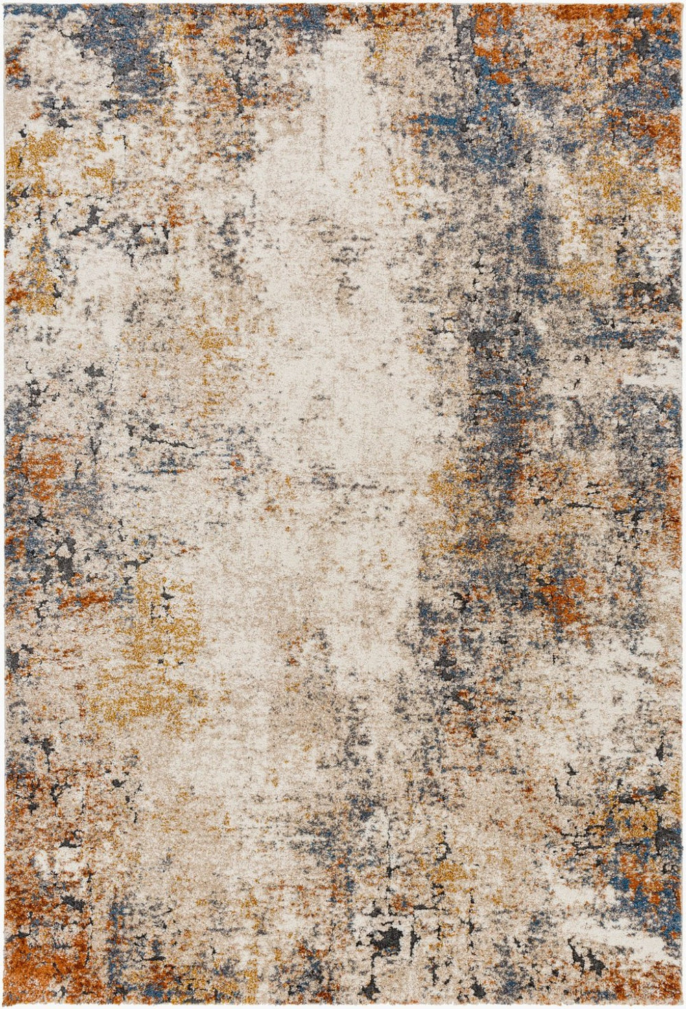 Livabliss Tuscany High Pile Polypropylene Rug Stain Resistant Entryway and Hallway Accent Ivory, Charcoal 6'7" x 9'6" TUS2339-6796