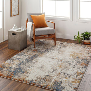 Livabliss Tuscany High Pile Polypropylene Rug Stain Resistant Entryway and Hallway Accent Ivory, Charcoal 6'7" x 9'6" TUS2339-6796