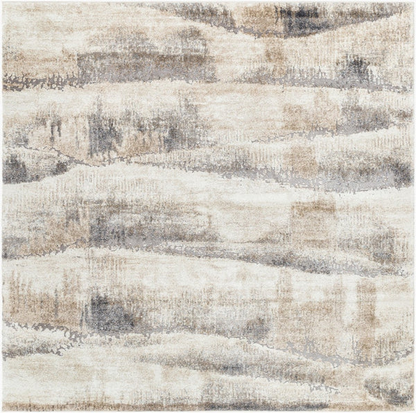 Livabliss Tuscany Geometric High Pile Area Rug Turkish Woven for Modern Living Spaces Ivory, Beige 7'10" x 7'10" TUS2345-710SQ