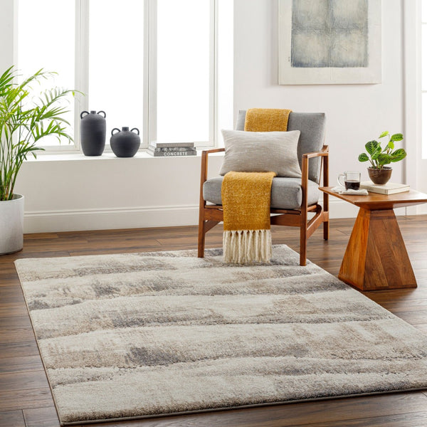 Livabliss Tuscany Geometric High Pile Area Rug Turkish Woven for Modern Living Spaces Ivory, Beige 12' x 15' TUS2345-1215