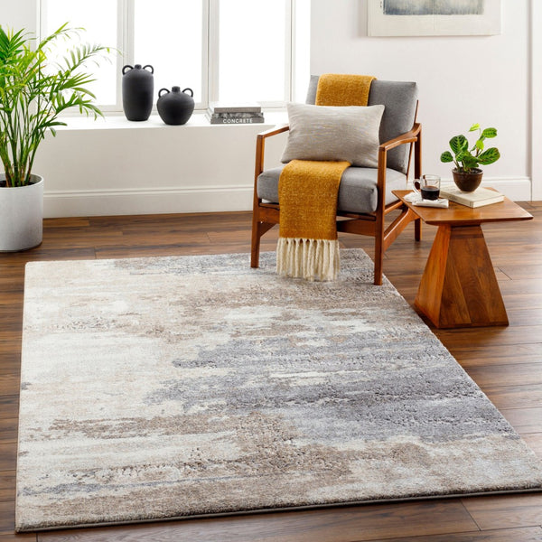 Livabliss Tuscany Plush High Pile Area Rug Turkey Woven Polypropylene Modern Living Room Beige, Ivory 4'3" x 5'7" TUS2346-4357