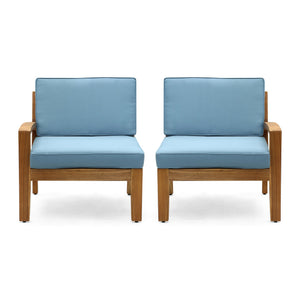 English Elm Grenada Outdoor Modular Sectional Solid Acacia Wood Slatted Patio Sofa Set Blue 63887-66388.00-63699.00BLU